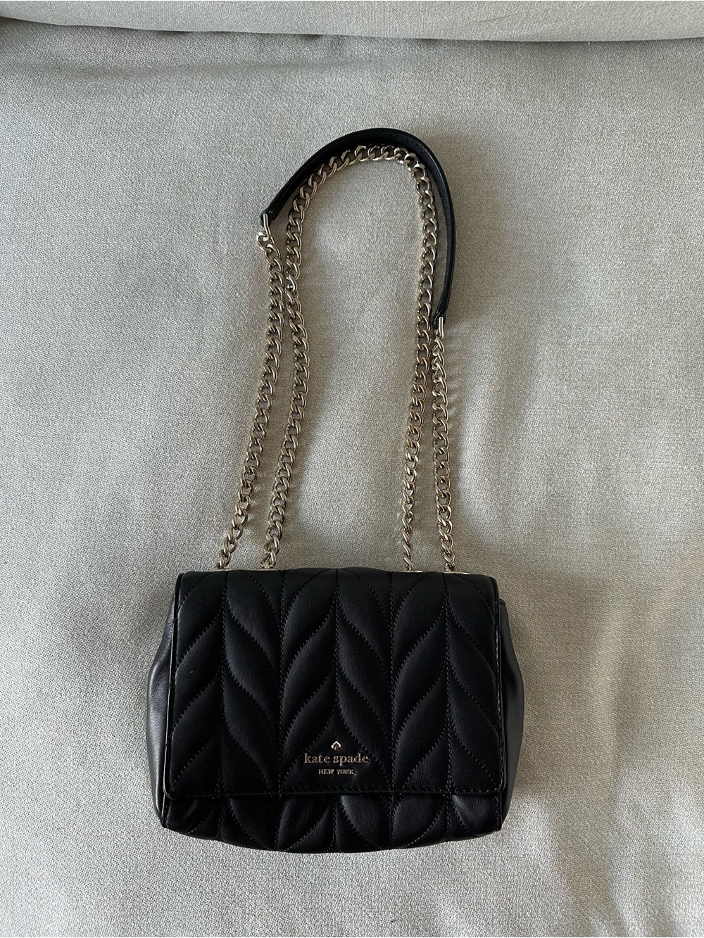 Kate Spade Briar Lane Quilted Mini Emelyn Black Leather Crossbody Bag